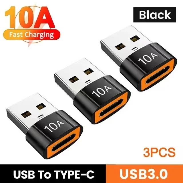 USB zu Typ-C Adapter 10A OTG USB 3.0 Typ C Stecker zu USB Buchse Konverter Schnelle Lade Datenübertragung für MacBook iPhone Samsung