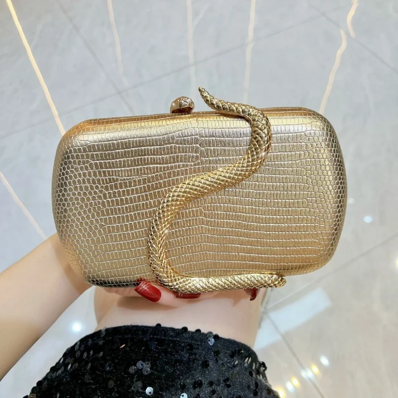 

New Snake Pattern Clutch Purses and Handbags Vintage Serpentine Women's High End Banquet Bag Luxury Evening Bag