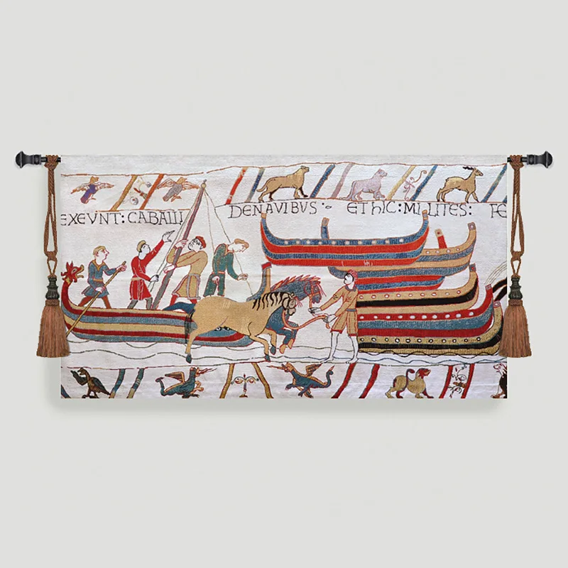 Bayeux-III Medieval Old World Tapestry Wall Hanging Jacquard Weave Gobelin Home Textile Decoration Aubusson Cotton 100%
