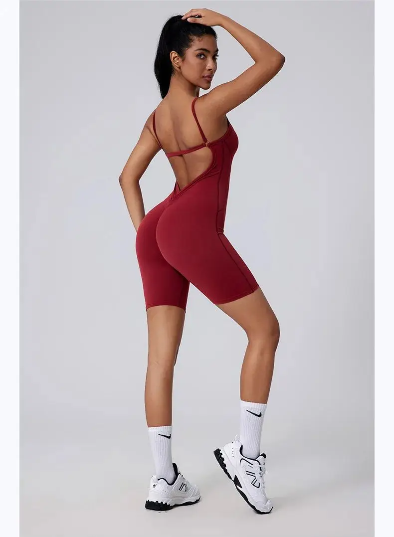 

Women Fashion Hollow Out Backless Sports Bodysuit Sexy Yoga Jumpsuit Slim Fit Dance Workout Outfit High Elastic Gym Fitness