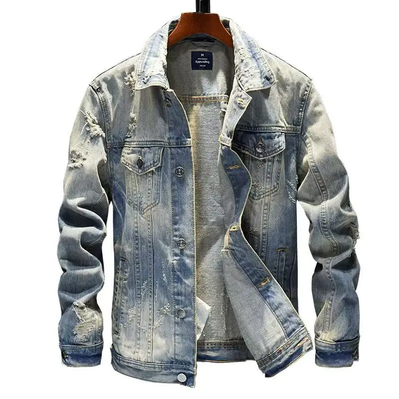 Big-size Slouchy Denim Jacket for Spring and Autumn, Slim-fit Korean-style Trendy Retro Jacket, Short Top Jackets