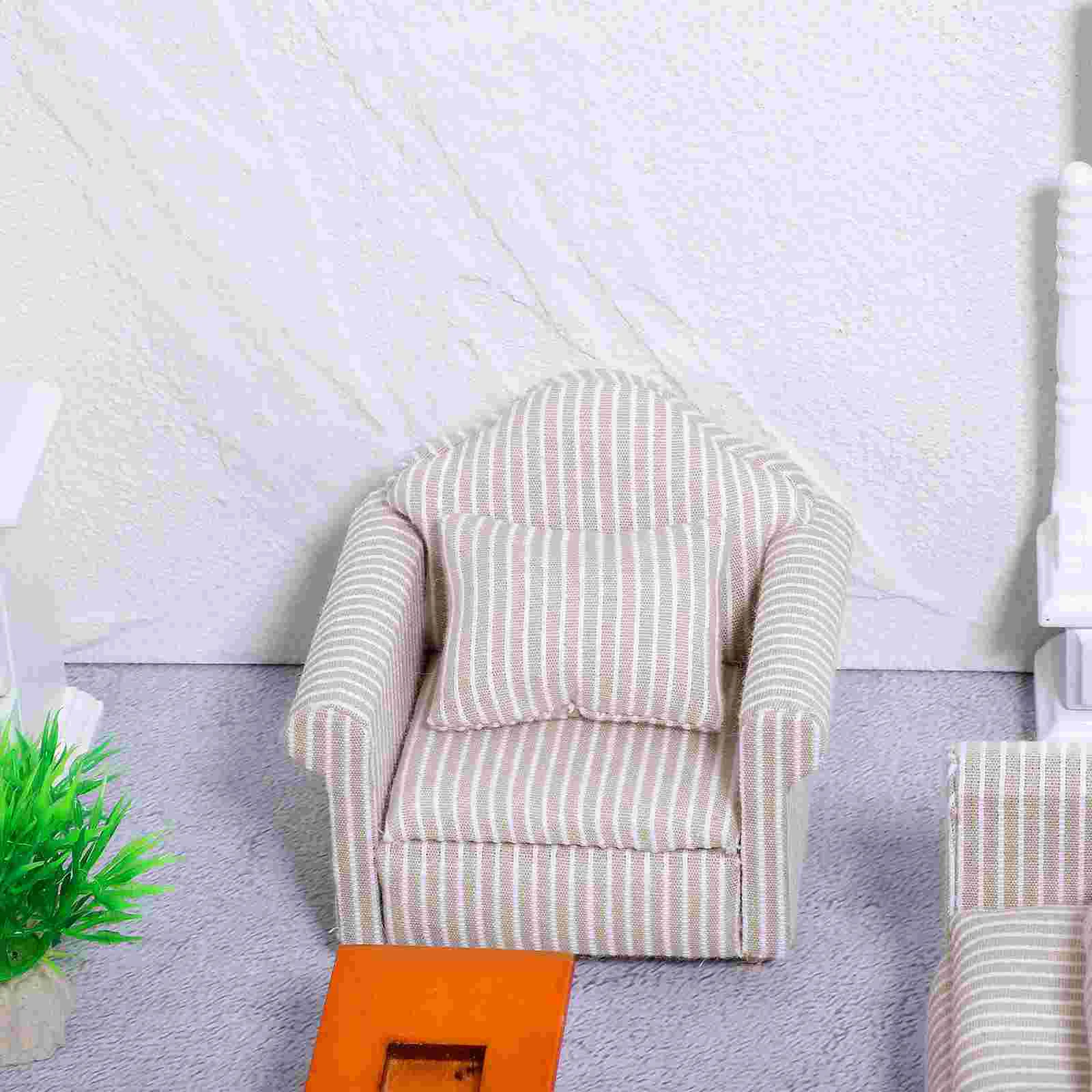 3 Pcs Miniature Couch Dollhouse Sofa Furniture Decoration Decorations Ornaments Cotton