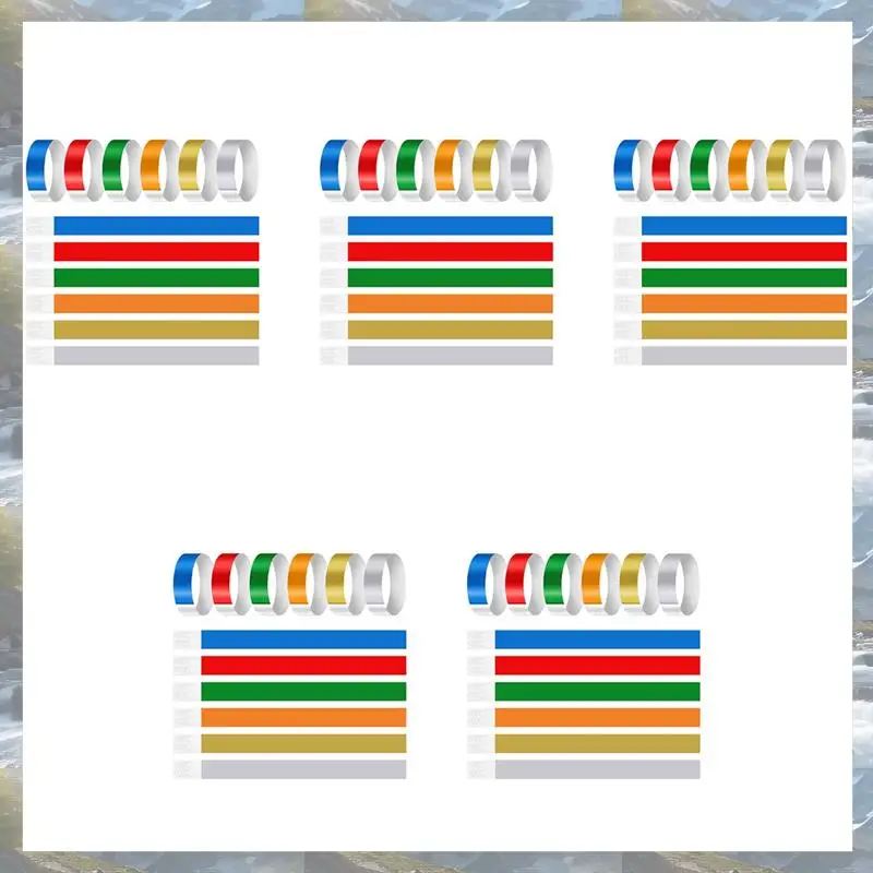 T82C Hot Sale-3000 PCS Neon Colored Wristbands For Events, Synthetic Paper Waterproof Lightweight Activity Identification Wristb