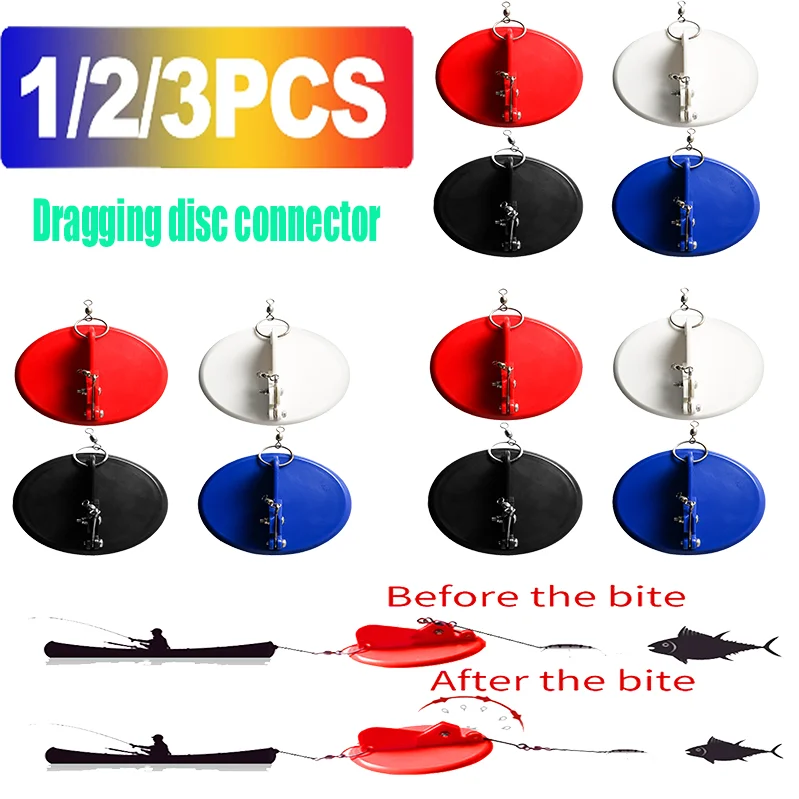 1-3pcs Dragging Disc Connector Detachable Ring Trolling Dipsy Diver Adjustable Angle Comes with Lead Pendant Fishing Accessories