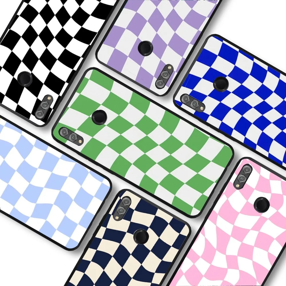 Twisted Checkerboard Phone Case For Huawei Honor 10 lite 9 20 7A 9X 30 50 60 70 pro plus Soft Silicone Cover