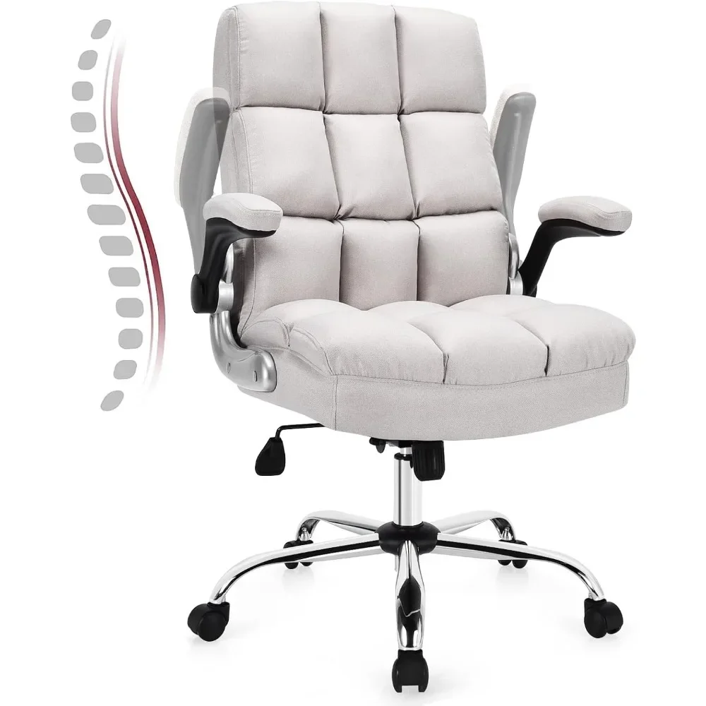 

Ergonomic Home Office Chair, Big and Tall Computer Desk Chair with Adjustable Back Tilt & Flip-up Armrest, High Back Managerial