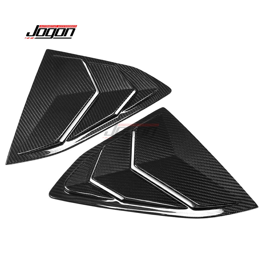 For Corvette C8 Coupe Z51 Z06 2020-2024 2PCS Carbon Fiber Exterior Car Rear Window B Pillar Sticker Triangle Panel Cover Trim