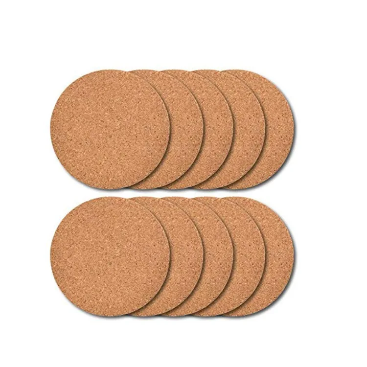 Classic Solid Color Round Square Eco-friendly Cork Coaster Hot Sale High Quality Cork Coasters