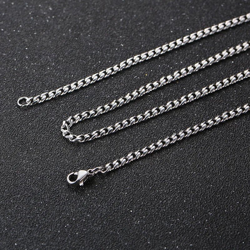 Men\'s Beaded Cuban Chain Necklaces,Waterproof Never Fade Stainless Steel Collar Jewelry Gift for Dad Husband Boyfriend