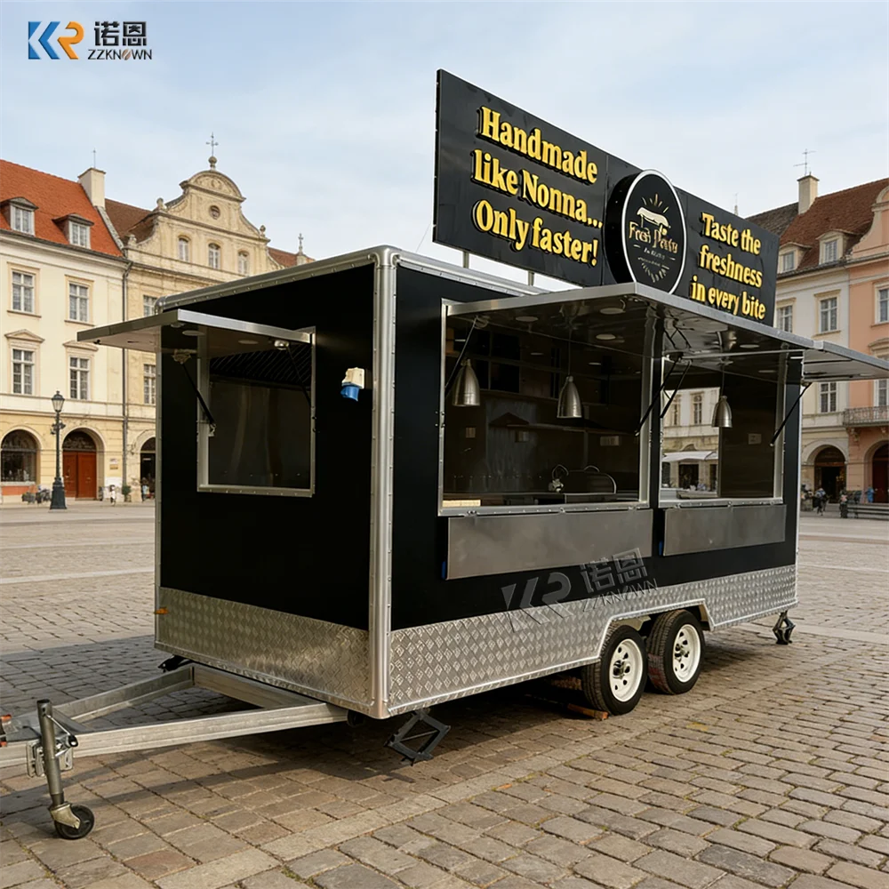 Custom Layout Luxury Food Trailer Catering Trailer Snack Pizza Ice Cream Cart Mobile Custom Built Food Truck Fully Equipped