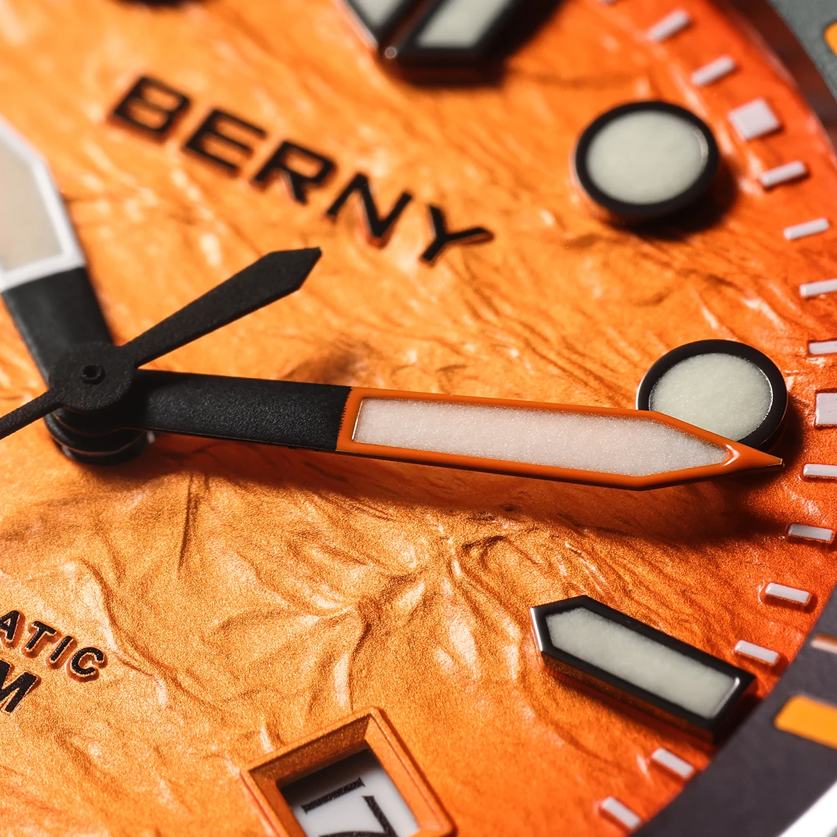 BERNY Automatic Diver Watch for Men Top Luxury Sapphire 316L Steel New Wave Dial 200M Waterproof Mechanical Diving Men's Watches
