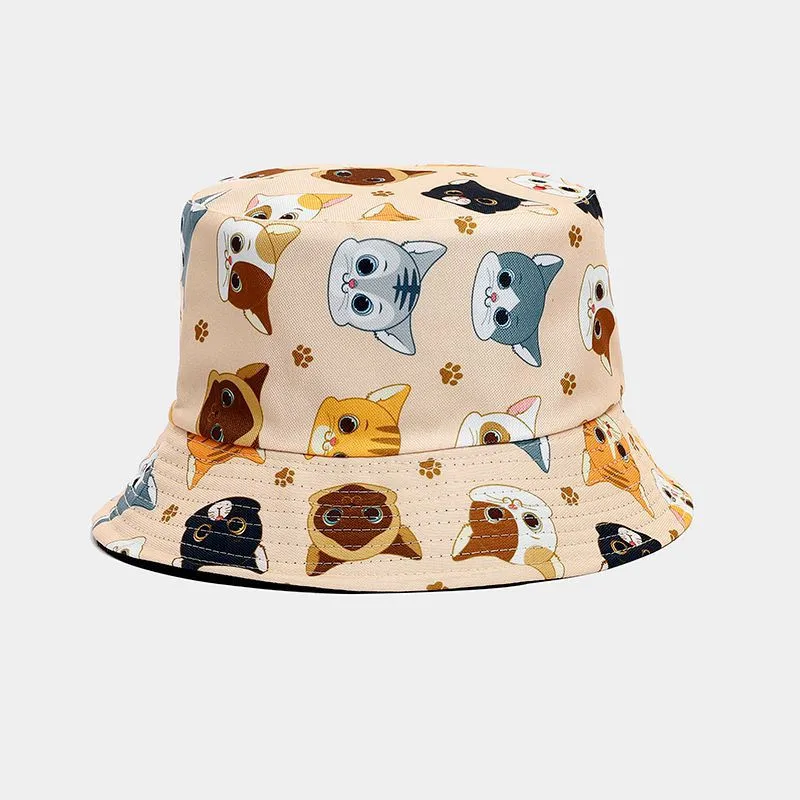 Four Seasons Cotton Cartoon Print Bucket Hat Fisherman Hat Outdoor Travel Sun Cap For Men And Women 179