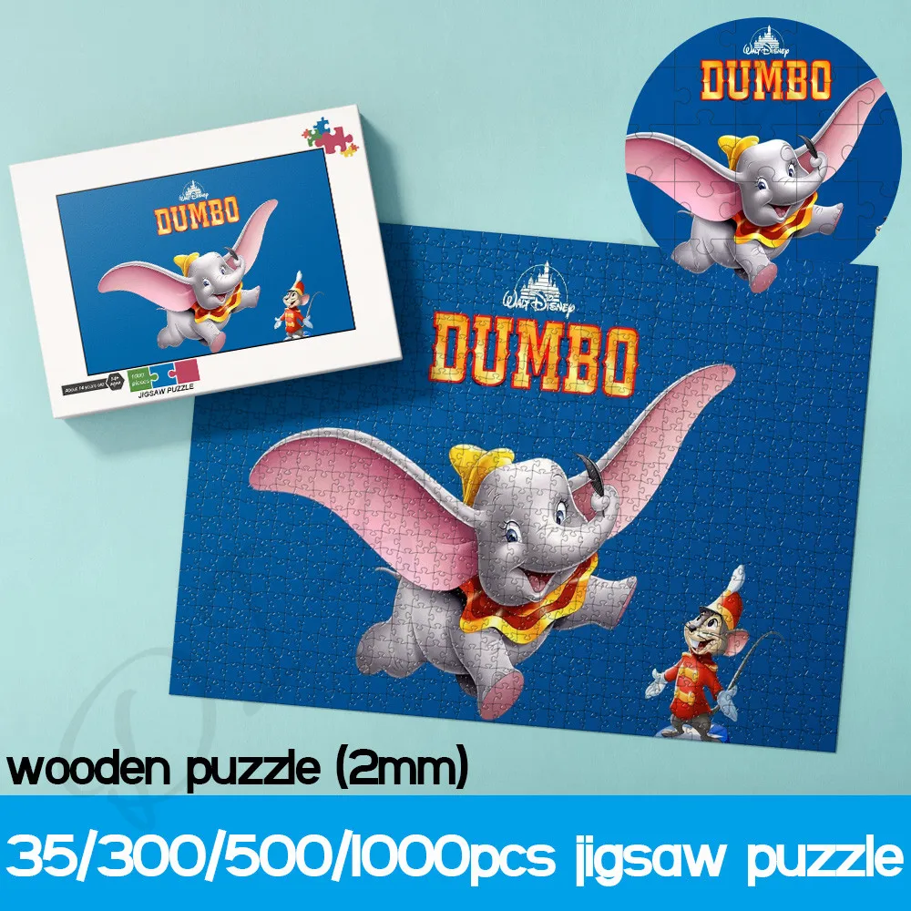 Disney 35 300 500 1000 puzzles animação dos desenhos animados filme de madeira e caixa quebra-cabeça para crianças brinquedos educativos únicos e hobbies