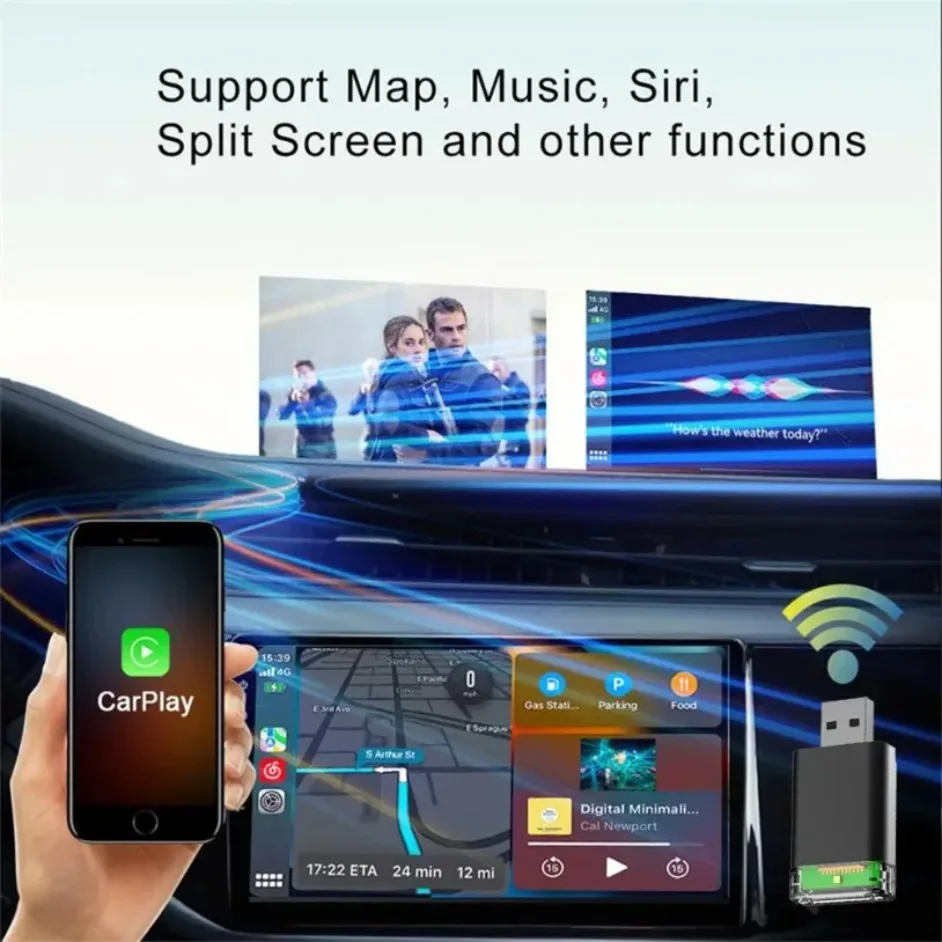 2 In1 Wired Carplay Box Wireless Carplay&Android For Car Radio Auto AI Box Wired To Wireless Carpay Mini Adapter Bluetooth