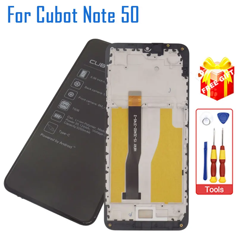 

New Original Cubot Note 50 LCD Touch Screen Digitizer With Frame Display Screen Accessories For Cubot Note 50 Smart Phone