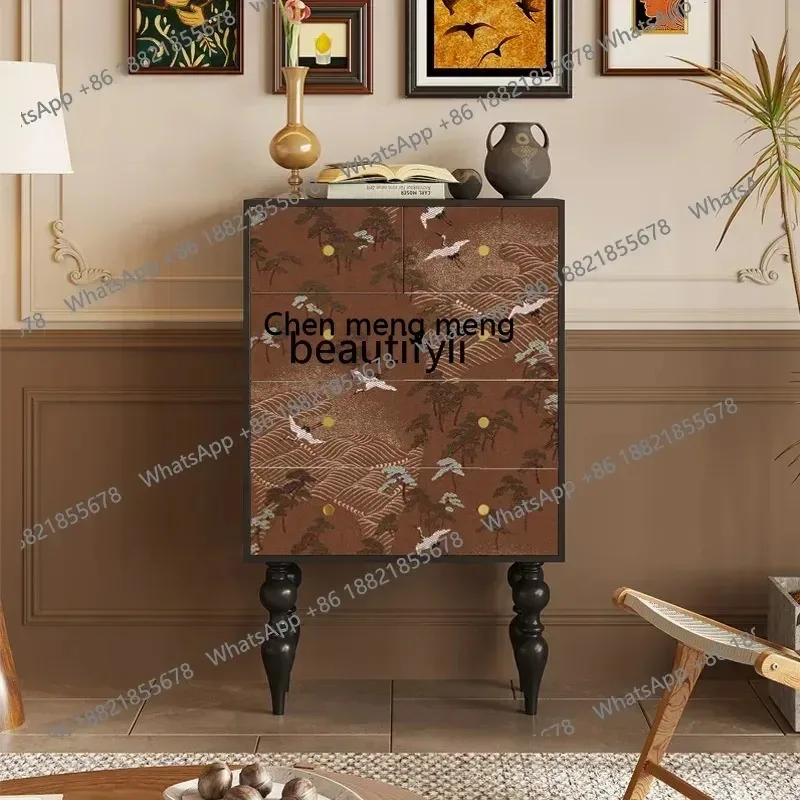 

A R New Chinese solid wood chest living room sofa drawer locker bedroom locker R