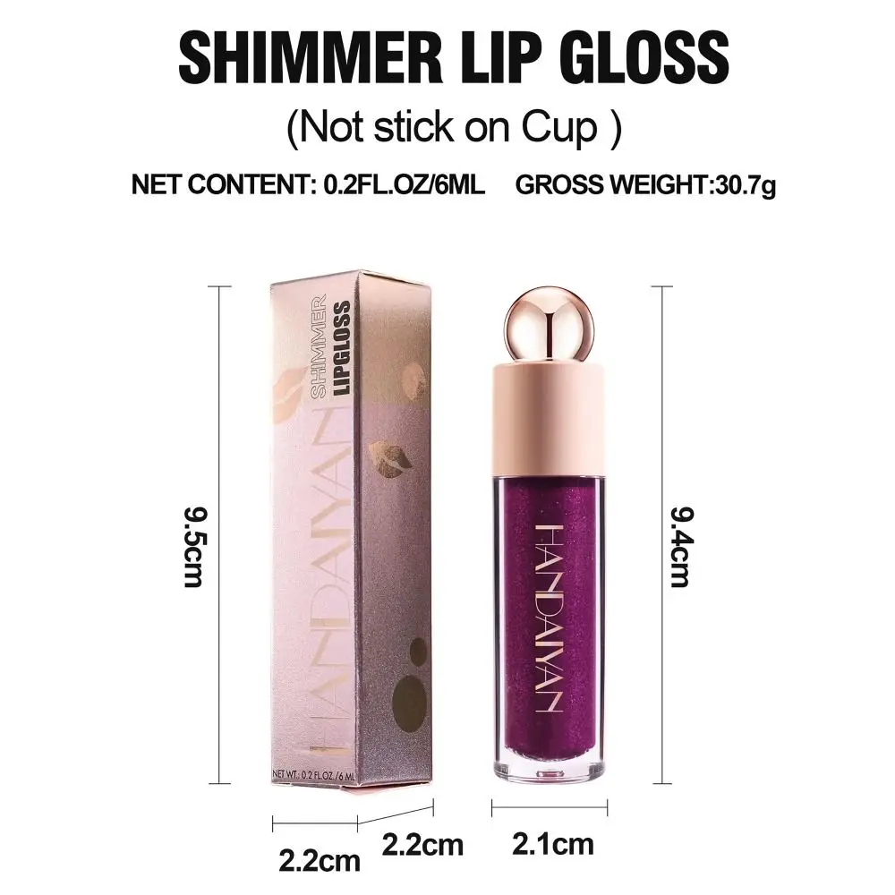 Pearlescent Glitter Lip Glaze Waterproof Long Lasting Moisturizing Lip Tint Cosmetics Tool Lip Plumper Women Beauty