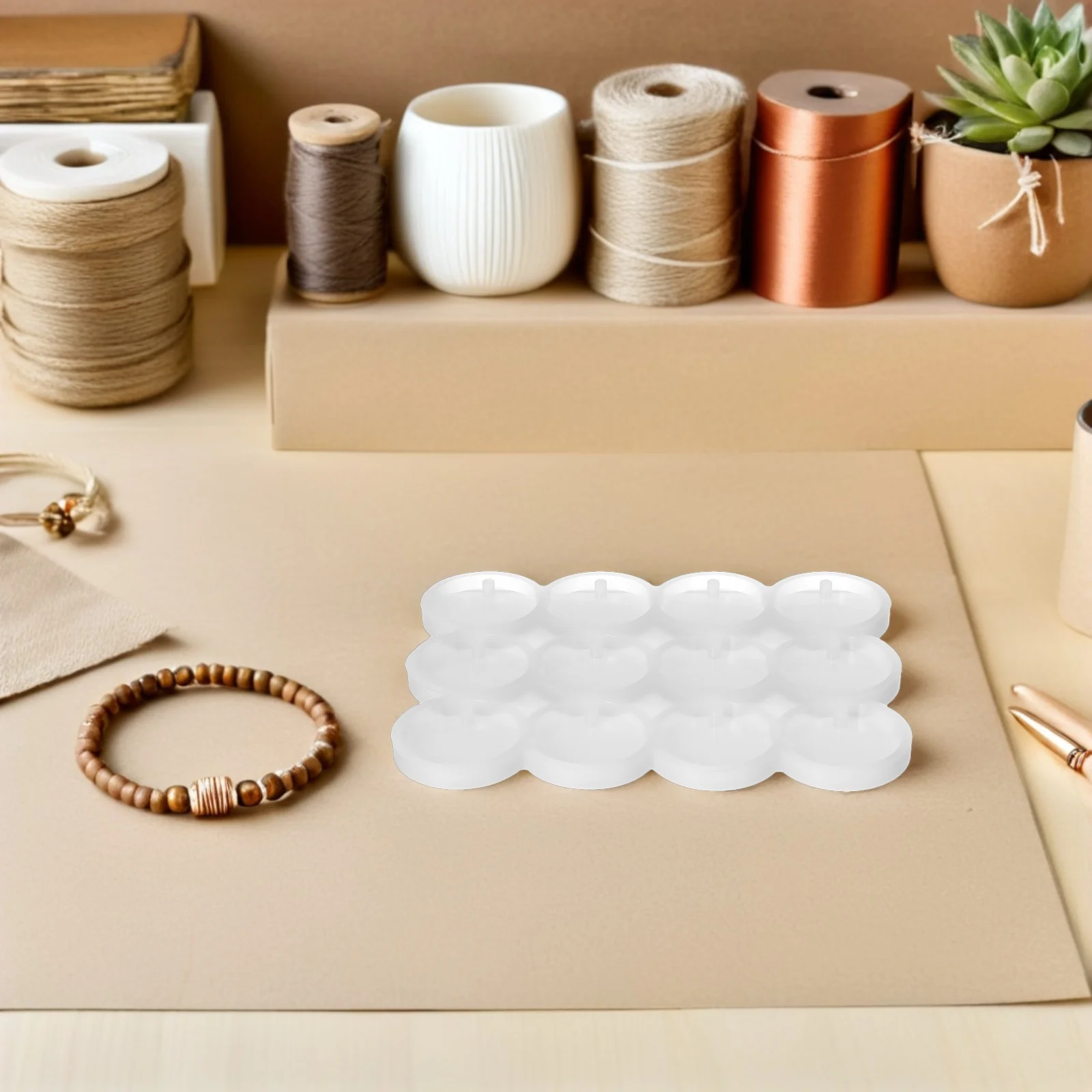 

2Pcs Round Silicone Molds for Resin Casting Crystal Drip DIY Mold Flat Circle Shape with Hole Pendant Epoxy Jewelry Keychain