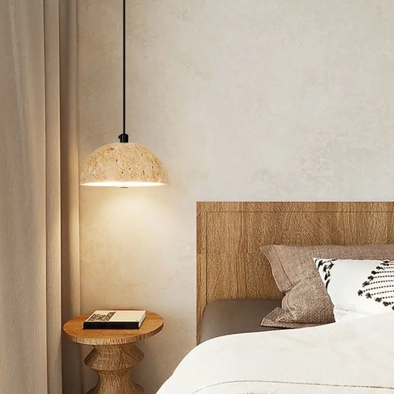 Huangdongshi Japanese Style Quiet Wind Bedroom Bedside Pendant Light Long Line Nordic Homestay Designer Minimalist