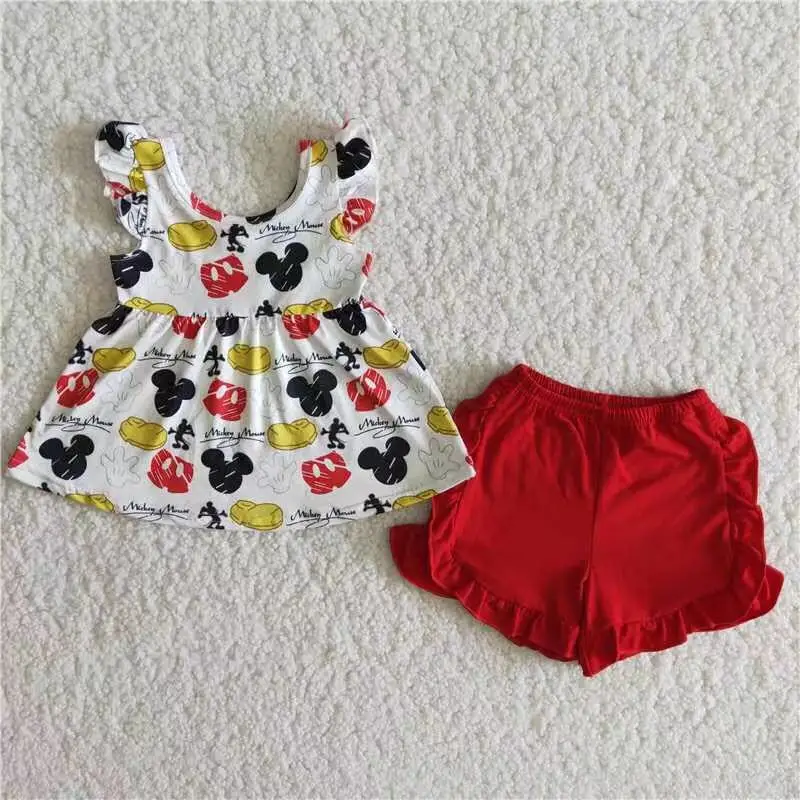 

F​actory Supply ODM OEM RTS Toddler Girls Outfits Baby Shorts Clothing Apparels Kids Cartoon Clothes Sets