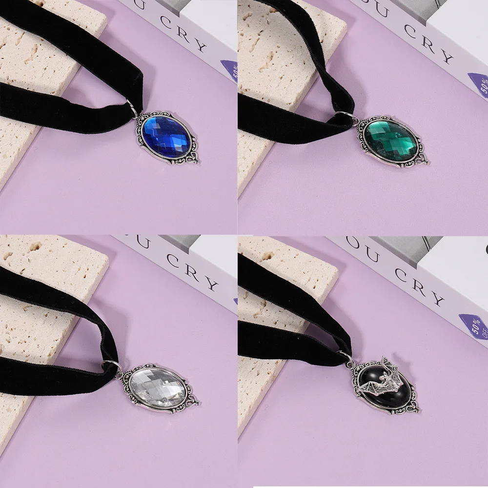 Doppelseitiger Samtkragen im Gothic-Stil, Schlüsselbeinkette mit Fledermaus-Anhänger, dunkles Retro-Accessoire für Damen, Party-Schmuck, Geschenkidee – Detail 4