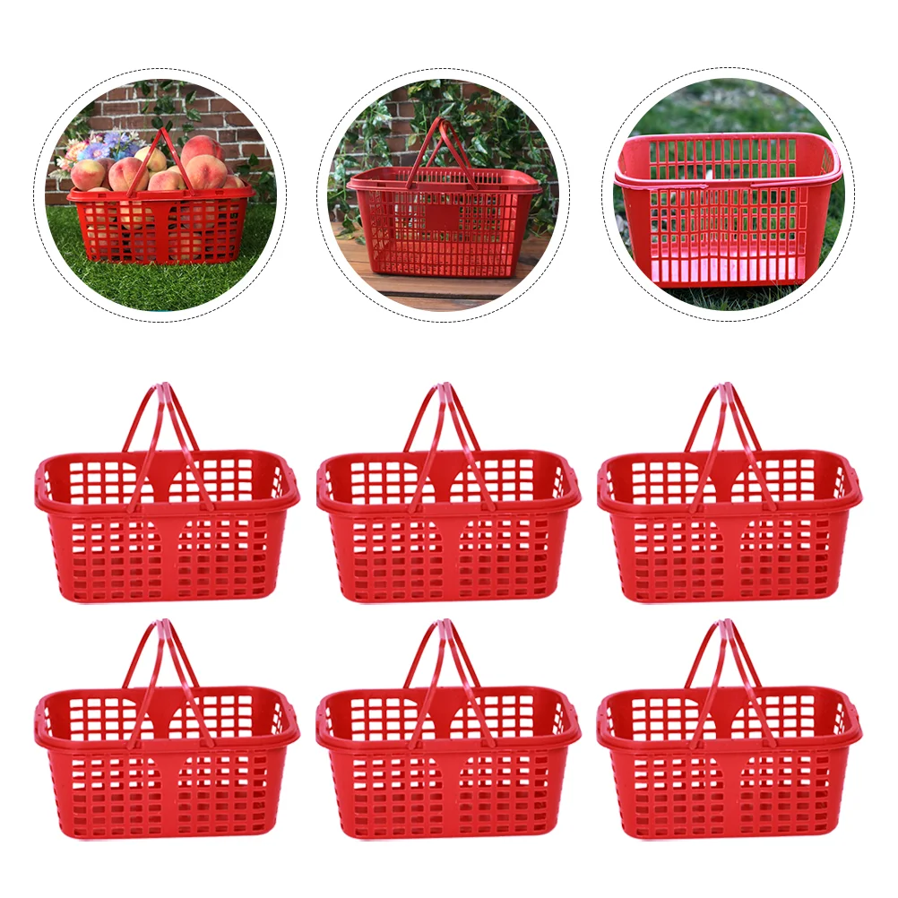 

Baskets with Handles Food Fruit Picking Storage Strawberry Container Multi-functional Plastic Holder Child