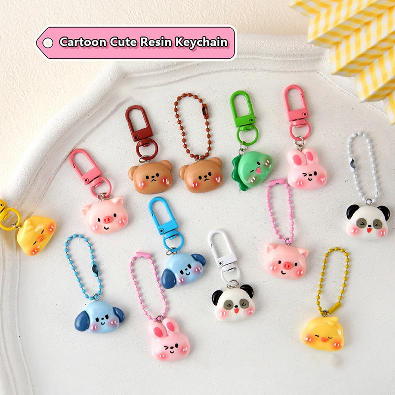 1PC Cute Cartoon Animal Key Ring Pendent For Women Men Creative Fashion Kawaii Couple Keychain Bag Pendent Decoration Toys Gifts