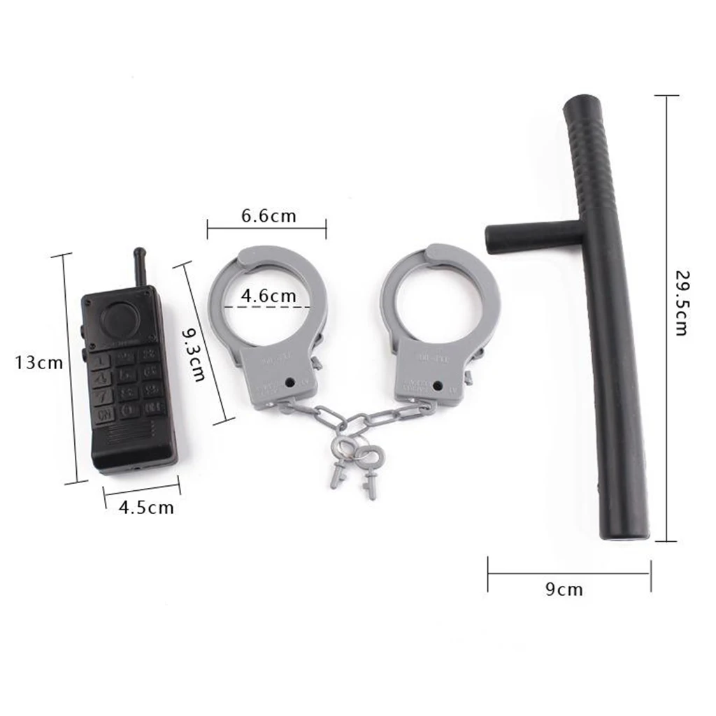 Police Handcuffs Child Preschool Kids Role Play Party Drama Halloween Cosplay Police Cop Officer Costume Dress Up Playing Toys