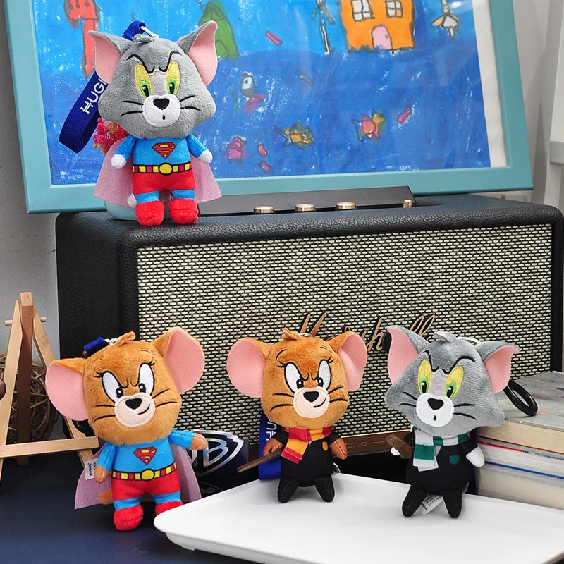 

12cm Anime Tom And Jerry Cosplay Harry Potter Plush Keychains Dolls Stuffed Animals Backpack Hangings Small Pendant