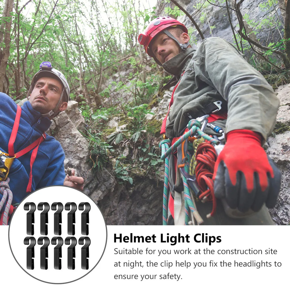 

10Pcs Strong Hard Hat Light Mount Clips Headlamp Fixing Accessories Clips For Protective Headgear