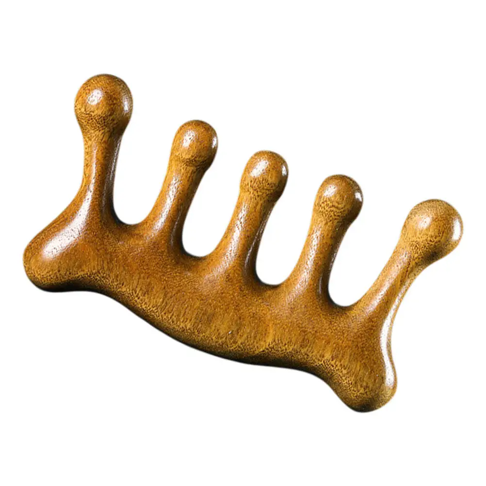 

Натуральная расческа из сандалового дерева для массажа кожи головы, деревянная расческа с широкими зубьями для сухих и влажных волос, портативный антистатический инструмент для ухода за кожей головы