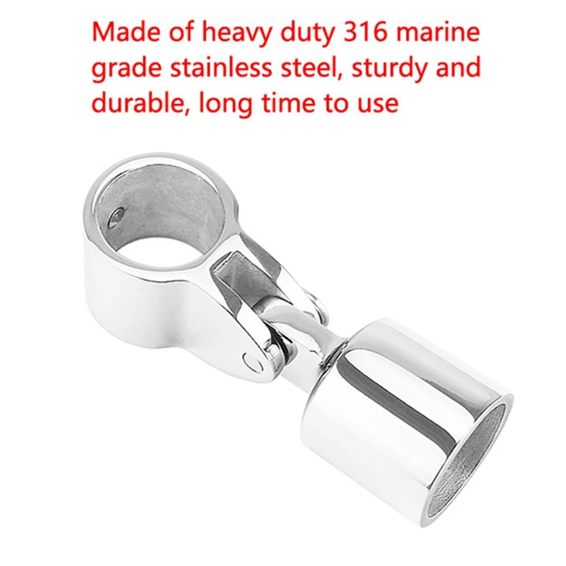 2 PCS Sliding Cap Sliding Sleeve Combination Set Stainless Steel Yacht Roof Awning Fixed Bracket 25.4Mm