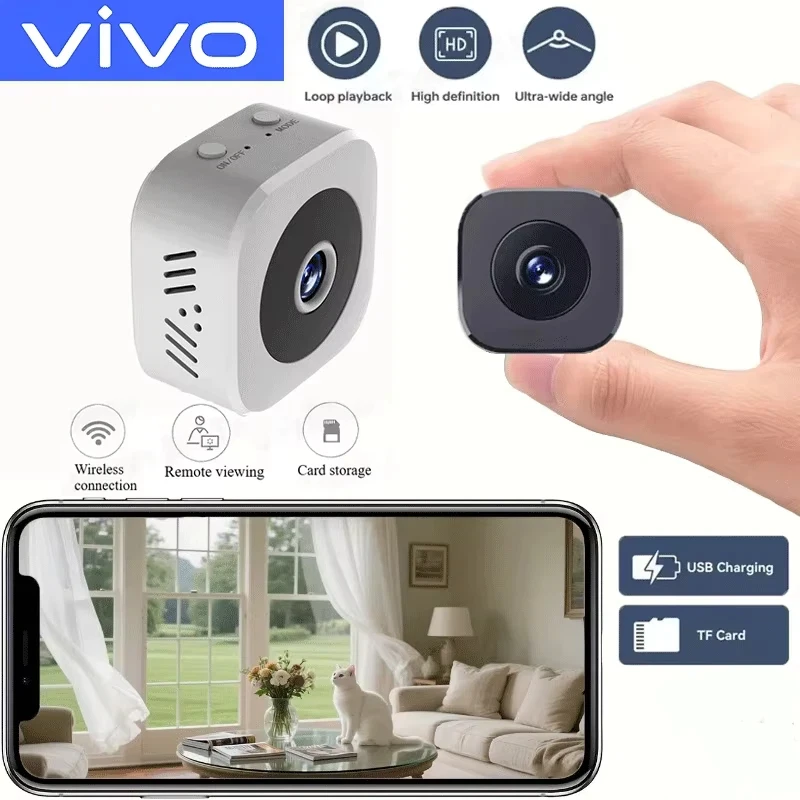 

Мини-камера видеонаблюдения VIVO 6K HD WiFi с двусторонней аудиосвязью, датчиком движения и инфракрасным ночным видением, модель 2026 года