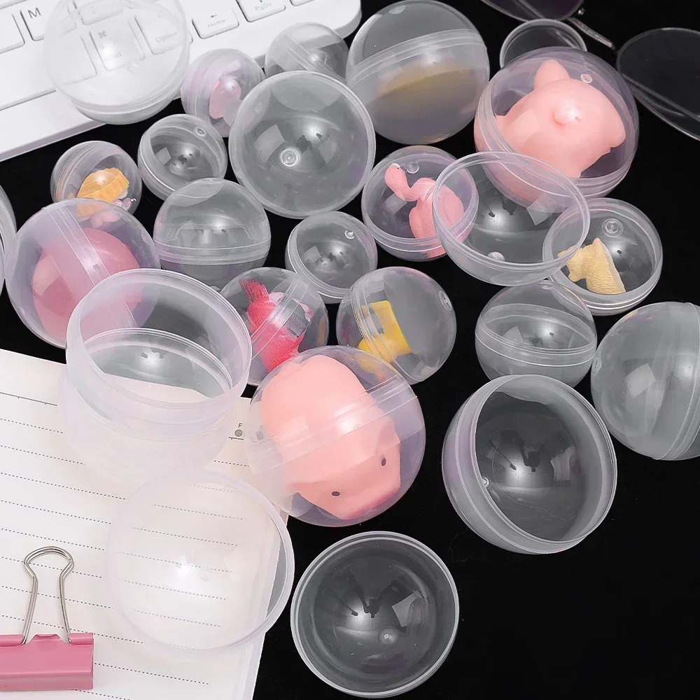 Empty Round Clear Capsules Toys Storage Case Egg Gumball Machines Small Container for Kids Party Favor Prize Toy Vending Eggs