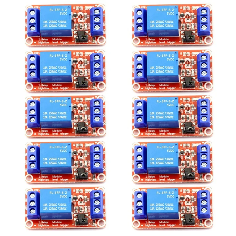 

5V 1 Channel Relay Module,Optocoupler Isolation Support High And Low Level Trigger (10PCS)