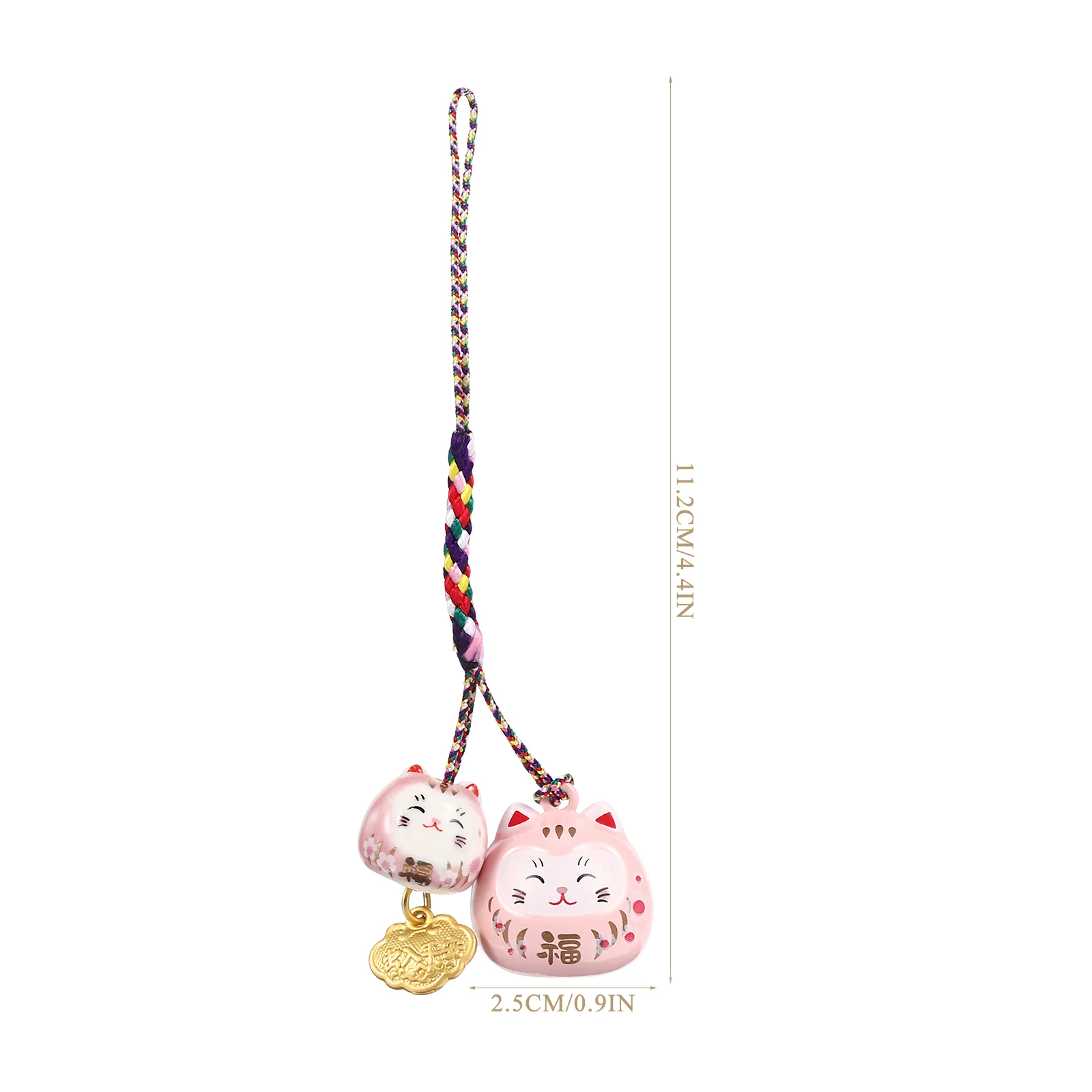 Fortune Cat Backpack Pendant Sound Bell Car Rearview Mirror Hanging Ornaments