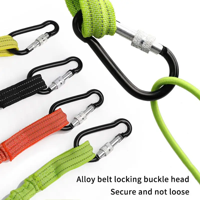 Safety Bungee Tether Tool Lanyard With Carabiner Hook Climbing Working Anti-Falling Safety Rope Aerial Work Climbing Accessorie