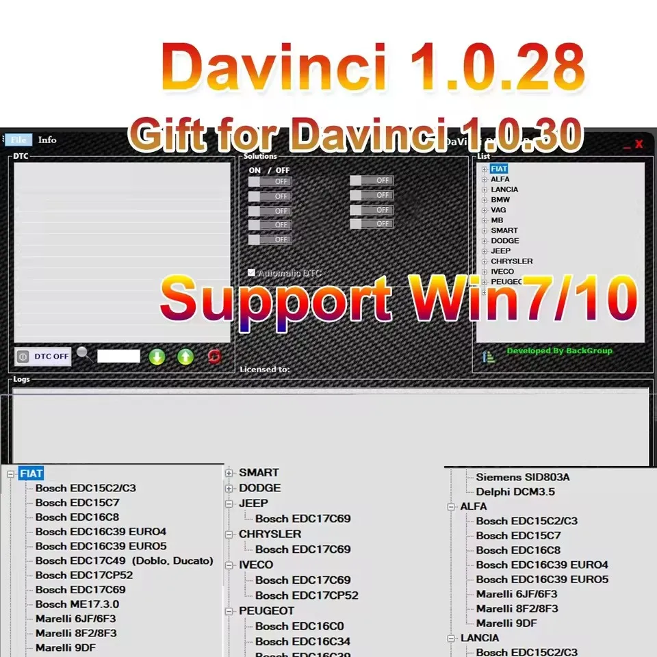 

Davinci 1.0.28 Software， repair diagnostics， activate infinite ​ usage， Work on WIN7/10/11pro/Ultimate