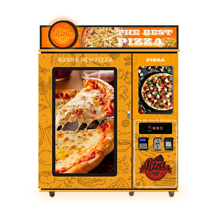 Máquina de Venda Automática de Pizza Inteligente de Grande Capacidade Personalizável para Alimentos Quentes - Dispensador Automático de Pizza Industrial de Baixo Custo