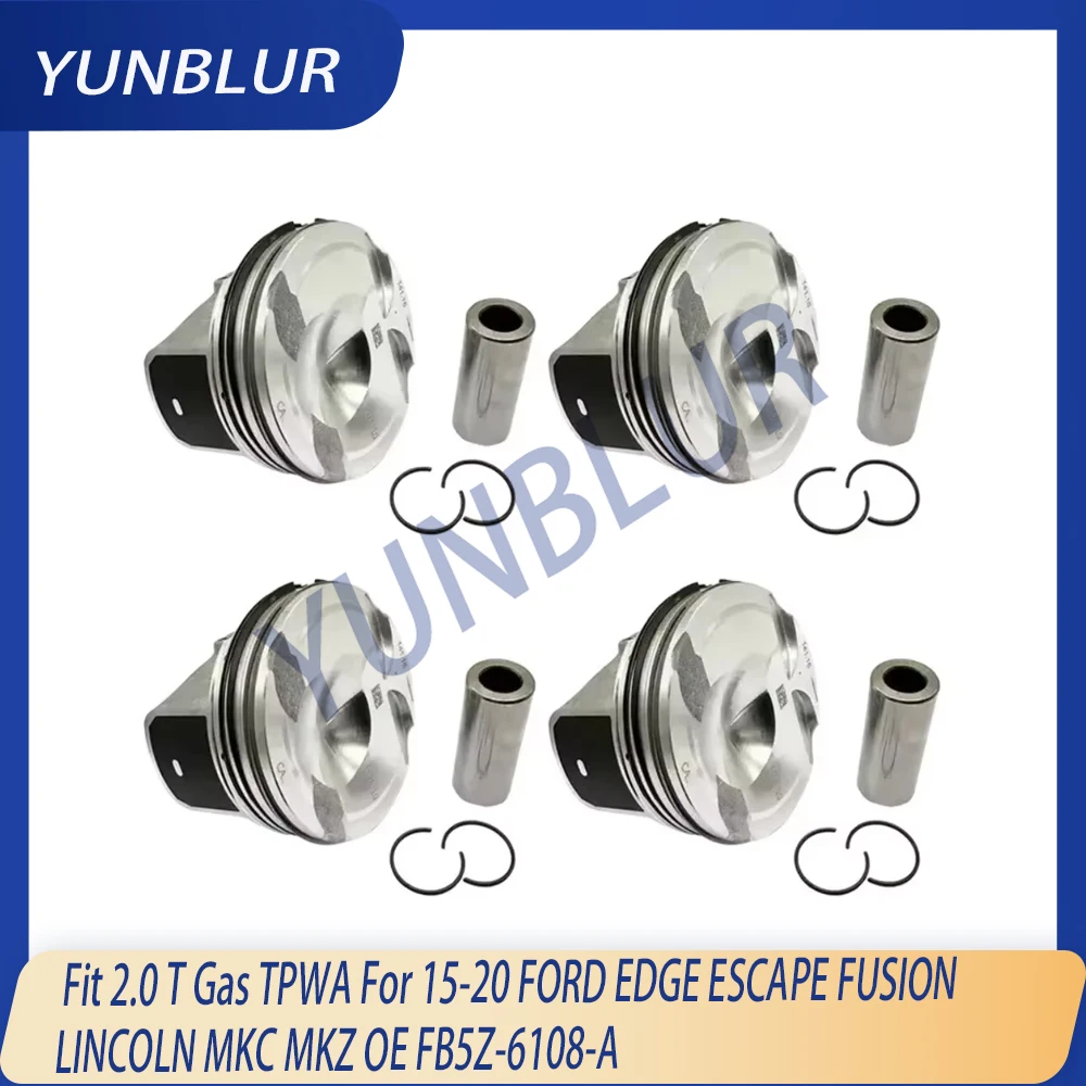 Kit de anillo y pistón de motor STD 0,5 compatible con TPWA de Gas 2,0 T para 15-20 FORD EDGE ESCAPE FUSION LINCOLN MKC MKZ OE FB5Z-6108-A