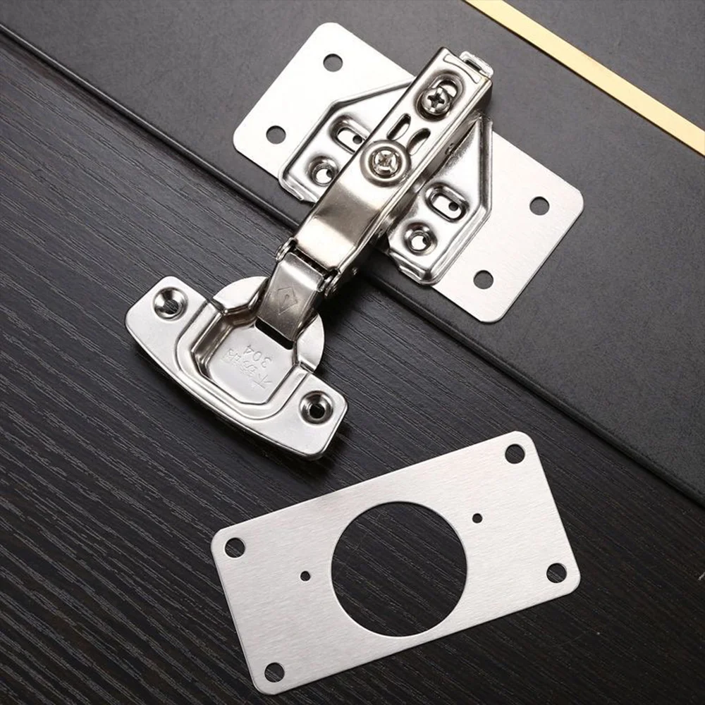 1/10pcs hinge repair fixing plate, plate cabinet hinge, kitchen cabinet door lock door hinge repair replacement kit 4 holes