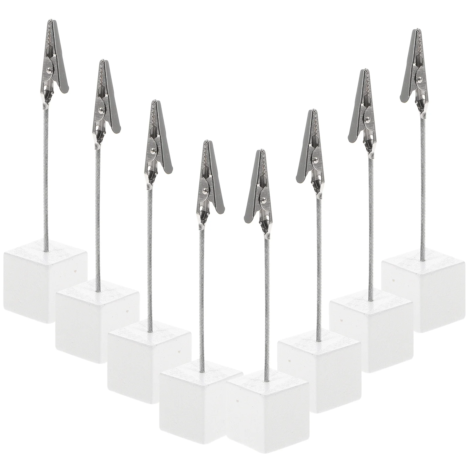 10pcs Note Paper Holder Clips Wooden Metal Desktop ganizers Base Clip Memo Photo Card Holder Office Home