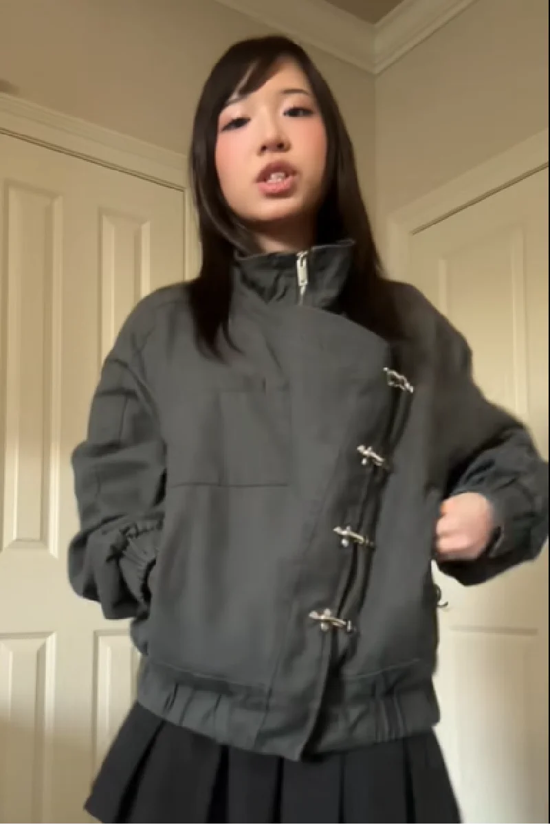 

Женская винтажная однотонная куртка из искусственной кожи с длинным рукавом и воротником-стойкой на молнии, модная верхняя одежда с карманами, новинка 2023 года, женская уличная одежда