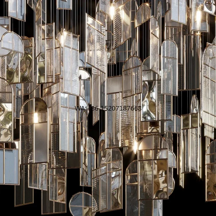 

Пользовательский большой современный выставочный зал вестибюль отеля для дома, ресторана, стеклянный внутренний светильник, постмодернистский