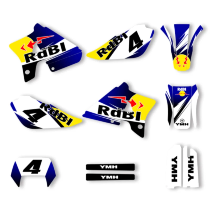 

Powerzone Motorcycle Graphic Background Adhesive Decals Sticker For Yamaha DT200WR 1993 1994 1995 1996 1997 Number Name Custom