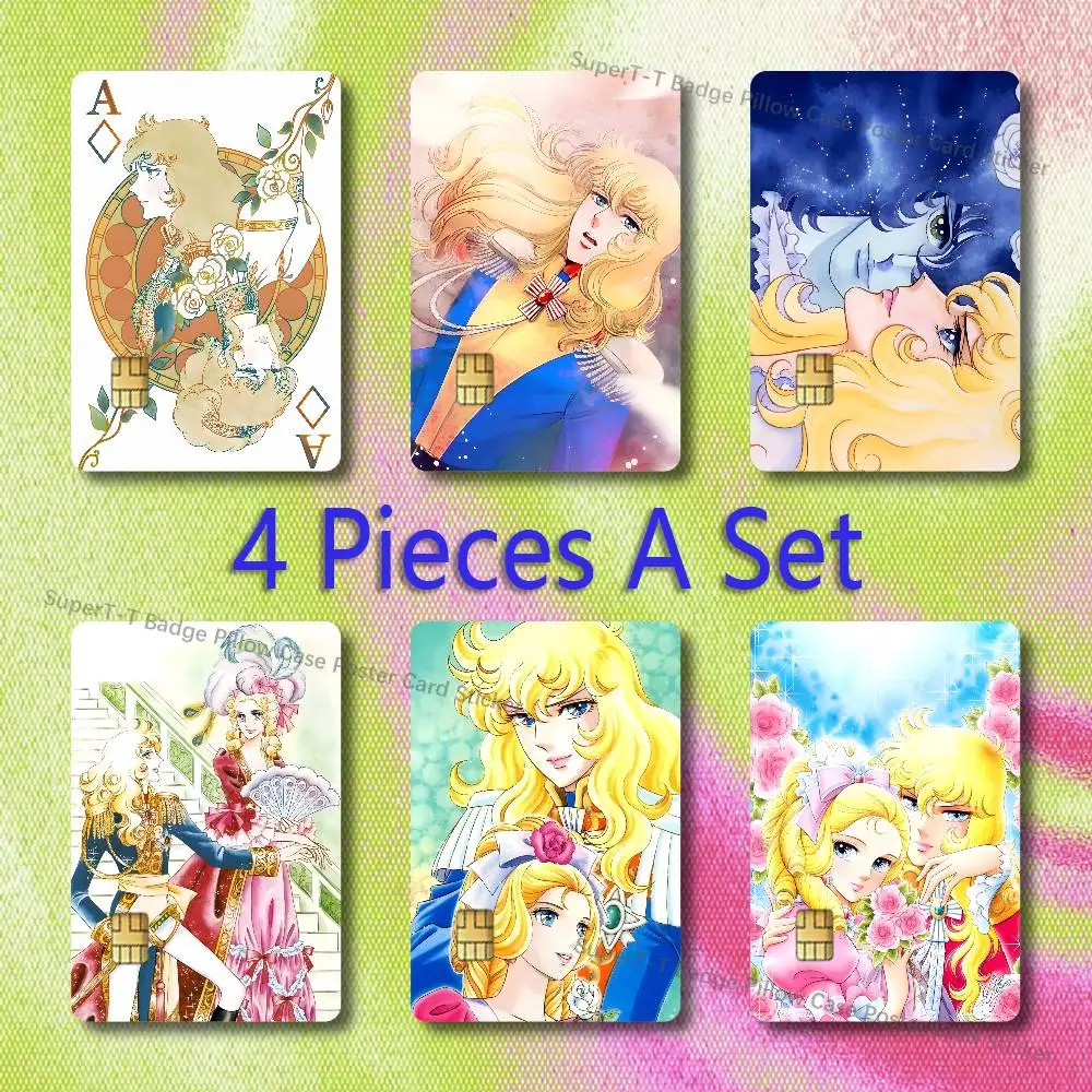 Rose Of V-Versailles Oscar Credit Card Skin Stickers for VISA JCB Mastercard and Other IC Bank Card Decoration Protect