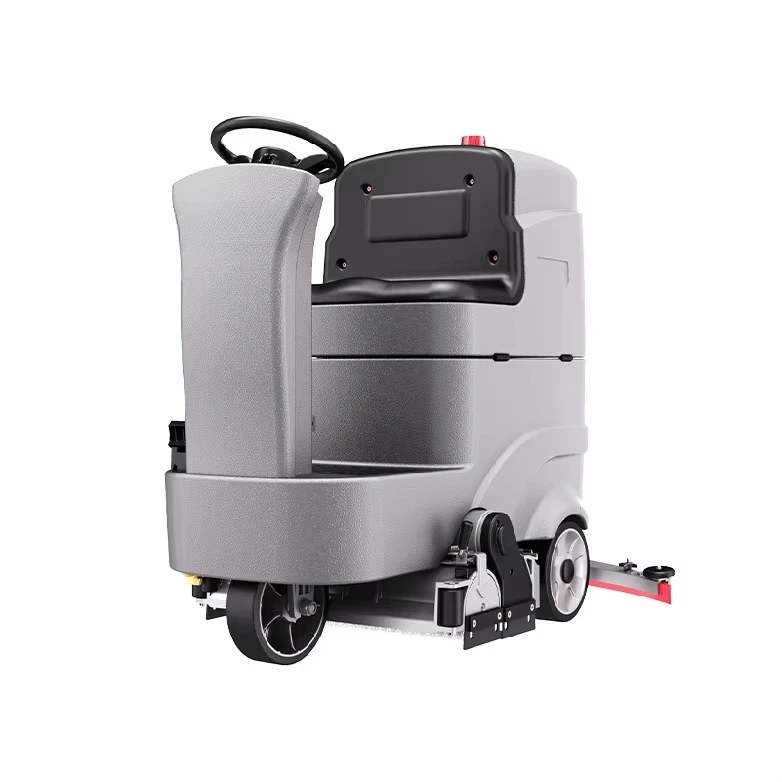 Battery Power Compact Driving Type Scrubber Machine Ride on Cleaning Machine Dual Brush Floor Scrubber