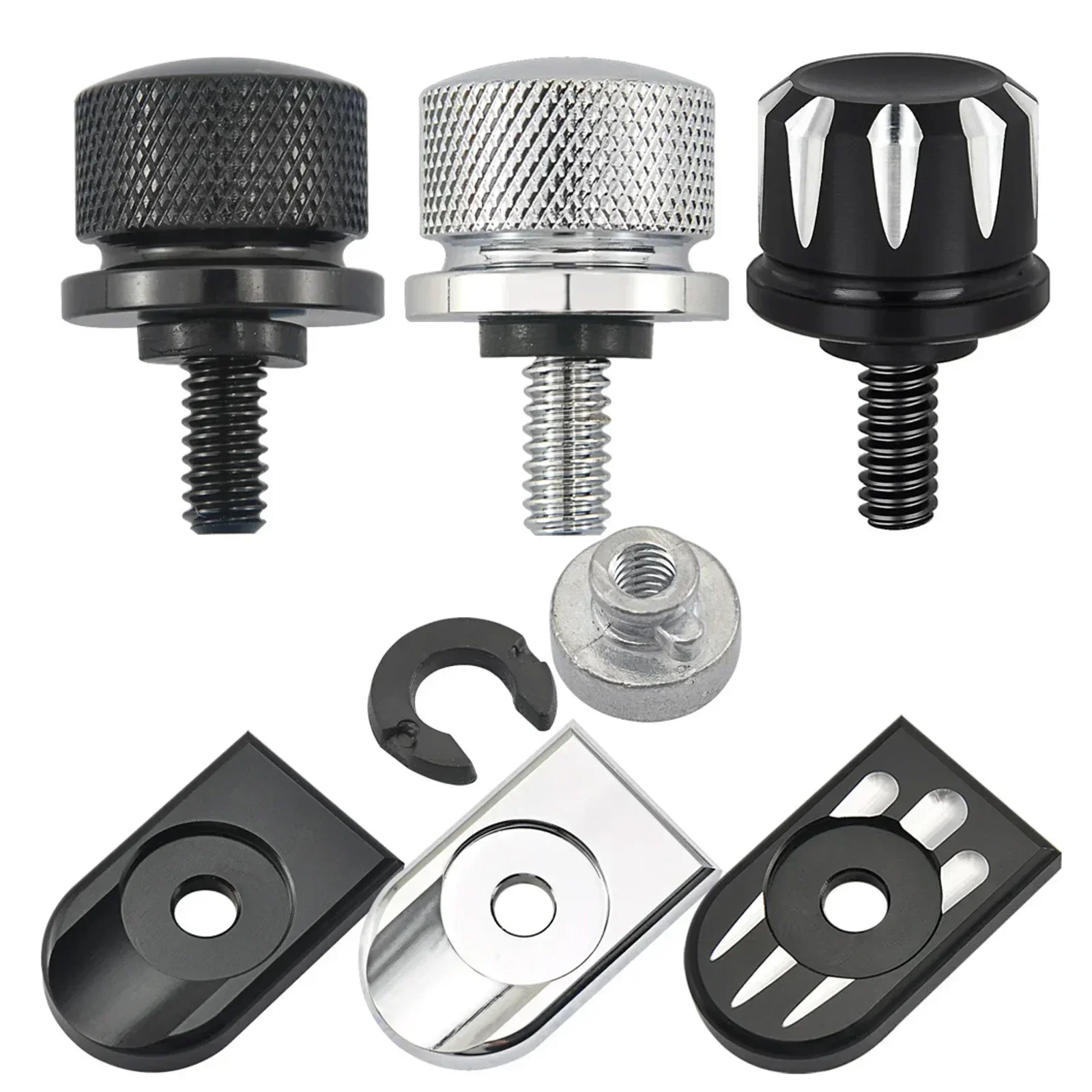 Motorcycle Rear Fender Seat Bolt Screw Nut Tab Kit Mount Knob Cover For XL Touring FLHR Softail Street Road Ultra Glide Touring