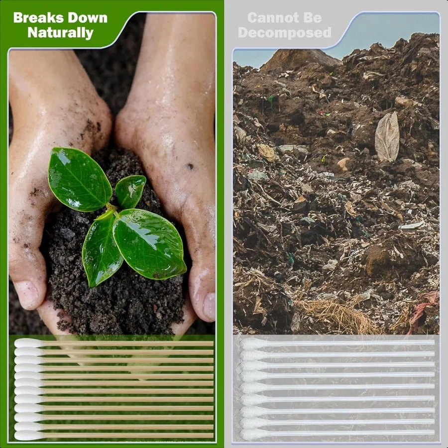 200 Uds. Hisopos de algodón Extra largos de 6 pulgadas con mangos de madera hisopos de algodón de tallo largo herramienta aplicadora con punta para maquillaje de ojos