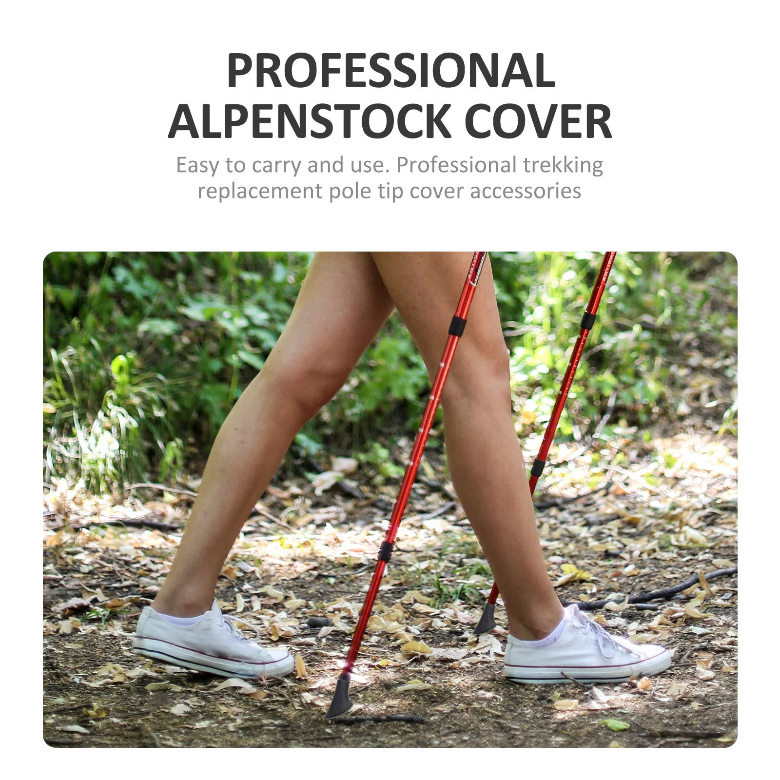 

8Pcs Professional Trekking Pole Tip Covers Wear-Resistant Silicone Replacement Accessories for Hiking Climbing Walking Sticks